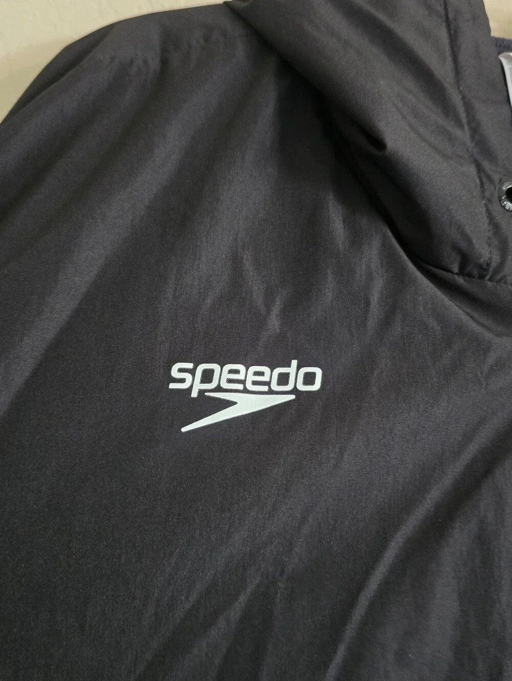 Speedo Black Swim Parka Coat with Hood Size Large - Picture 2 of 8